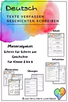 Vorschau - Stundenentwürfe - Texte verfassen Geschichten schreiben Klasse 2-4 Schritt für Schritt Anleitung - Deckblatt