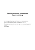 Vorschau - Stundenentwürfe - SGB VIII und seine Relevanz in der Erzieherausbildung: Lehrervortrag, Handout, Fallbeispiel, Arbeitsauftrag - Deckblatt