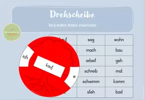 Vorschau - Anderer Materialtyp - Drehscheibe "regelmäßige Verben konjugieren" 2. Klasse - Deckblatt