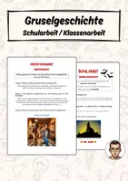 Vorschau - Klassenarbeiten - Schularbeit Gruselgeschichte - Deckblatt