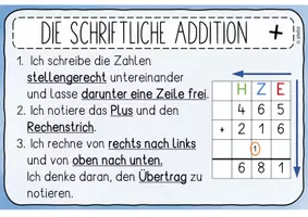 Vorschau - Arbeitsblätter - schriftliche Addition & Subtraktion (bayerisches Verfahren) - Merkkarten und Hefteinträge - Seite 2