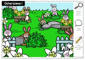 Vorschau - Arbeitsblätter - Osterszenen - Mini-Wimmelbilder zum Lesen und Erzählen - Seite 1