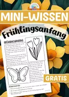 Vorschau - Arbeitsblätter - Mini-Wissen - Frühlingsanfang (Klasse 1/2) - Deckblatt