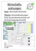 Vorschau - Stundenentwürfe - PAKET | Wirtschaftsordnung: Freie und Soziale Marktwirtschaft, Zentralverwaltungswirtschaft - Deckblatt