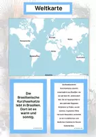 Vorschau - Arbeitsblätter - Die Brasilianische Kurzhaarkatze (Katzenrasse aus Südamerika) – Steckbrief inklusive – Kontinente entdecken – Montessori Lernkarten - Seite 2