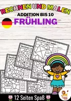 Aperçu - Feuilles d'exercices - Rechen-Mal-Blätter - Addition bis 10 (Frühling) Printemps Additions Mathématiques Allemand - Page de couverture