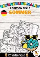 Aperçu - Feuilles d'exercices - Rechen-Mal-Blätter - Addition bis 10 (Sommer) Été Additions Mathématiques Allemand - Page de couverture