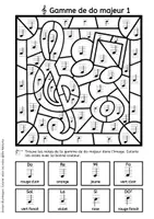 Aperçu - Feuilles d'exercices - Colorier selon les notes – Apprentissage ludique du solfège - Page 2