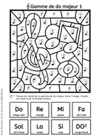 Aperçu - Feuilles d'exercices - Colorier selon les notes – Apprentissage ludique du solfège - Page 3