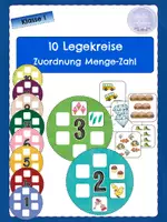 Vorschau - Stationenlernen - Zahlenraum bis 10 I Zuordnung Menge Zahl #rabattraketen - Deckblatt
