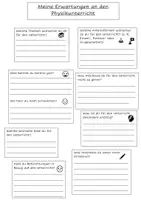 Vorschau - Arbeitsblätter - Meine Erwartungen an den Physikunterricht - Deckblatt