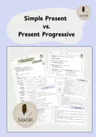 Vorschau - Arbeitsblätter - Simple Present vs. Present Progressive mit Lösungen - Deckblatt