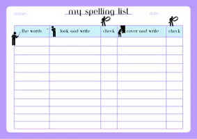 Vorschau - Arbeitsblätter - Spelling List - Spelling Practice (Tabelle & Anweisung) - Seite 2