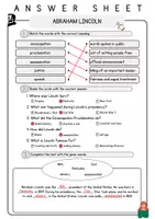 Vorschau - Arbeitsblätter - Abraham Lincoln Lesetraining Englisch Vokabeln Textverständnis Worksheet - Seite 3