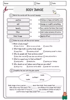 Vorschau - Arbeitsblätter - Body Image Lesetraining Englisch Vokabeln Textverständnis Worksheet - Seite 2