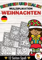 Vista previa - Hojas de trabajo - Rechen-Mal-Blätter - Multiplikation (Weihnachten) Navidad Multiplicación Matemáticas Alemán - Portada