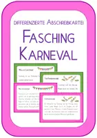 Vorschau - Text - Differenzierte Abschreibkartei - Fasching/Karneval - Deckblatt
