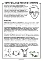 Vorschau - Arbeitsblätter - Ostereisuche nach Keith Haring - Pop Art Kunstprojekt im Frühling & Ostern - Seite 1