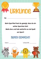 Vorschau - Poster - Sporturkunde für Kinder: Urkunde für das Sportfest im Kindergarten, Kindersporturkunde, Urkunde für den Sporttag und Spielfest in der Grundschule - Seite 2