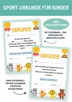 Vorschau - Poster - Sporturkunde für Kinder: Urkunde für das Sportfest im Kindergarten, Kindersporturkunde, Urkunde für den Sporttag und Spielfest in der Grundschule - Deckblatt