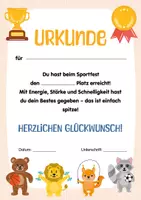 Vorschau - Poster - Sporturkunden für Kinder. Urkunde für Kinder. Urkunde Sporttag, Spielfest, Grundschule. Urkunde Kinderolympiade. Auszeichnung für Kinder. - Seite 3
