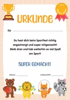 Vorschau - Poster - Sporturkunden für Kinder. Urkunde für Kinder. Urkunde Sporttag, Spielfest, Grundschule. Urkunde Kinderolympiade. Auszeichnung für Kinder. - Seite 2