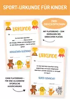 Vorschau - Poster - Urkunde für Kinder: Sporttag, Spielfest und Sportfest in der Grundschule und im Kindergarten. Sport für Kinder. - Deckblatt