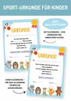 Vorschau - Poster - Sport Urkunde für Kinder: Sportfest und Sporttag in der Grundschule und im Kindergarten. - Deckblatt