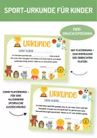 Vorschau - Poster - Sport Urkunde für die Klasse. Urkunde Sporttag. Spielfest Grundschule. Sportfest Schule. - Deckblatt