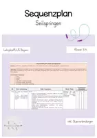 Vorschau - Stundenentwürfe - Sequenzplan Seilspringen (Bayern - Klasse 3/4) - Deckblatt