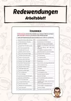 Vorschau - Arbeitsblätter - Redewendungen und ihre Bedeutungen - Arbeitsblatt - Deckblatt