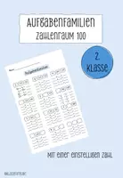 Vorschau - Arbeitsblätter - Aufgabenfamilien ZR 100 / Klasse 2 - Deckblatt