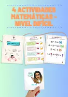 Vista previa - Hojas de trabajo - Actividades matemáticas - Nivel difícil - Portada