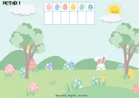 Vista previa - Tarjetas / Manipulativos - EASTER EGG HUNT SCENARIOS- COUNT TO 5 (3 YEARS OLD) - página 3