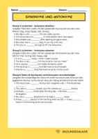 Vorschau - Arbeitsblätter - Arbeitsblatt zu Synonym und Antonym in Englisch - Seite 2