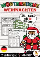 anteprima - Esercizi - XXL Wörtersuche / Suchsel (Weihnachten) Natale Tedesco - Pagina di copertina