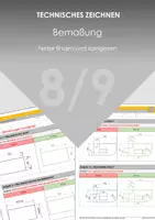 Vorschau - Arbeitsblätter - Technisches Zeichnen - Falsche Bemaßungen verbessern - Deckblatt