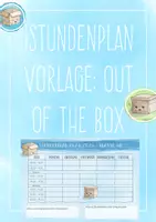 Vorschau - Poster - Stundenplan Vorlage Thema "Out of the box" / Kreativität - Deckblatt