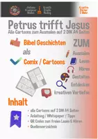 Vorschau - Anderer Materialtyp - Petrus trifft Jesus Cartoons zum Ausmalen - Deckblatt