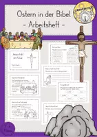 Vorschau - Stundenentwürfe - Ostergeschichte Ostern Kreuzigung Jesus Bibel Arbeitsheft - Deckblatt