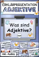 Vorschau - Präsentationen/Tafelbilder - Erklärpräsentation Einführung Adjektive - DaZ / DaF / Deutsch - Deckblatt