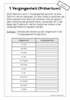 Vorschau - Arbeitsblätter - 1. Vergangenheit (Präteritum): Übungsblätter Klasse 3, 4 - Seite 1