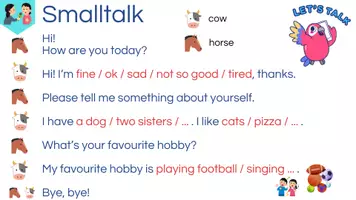 Vorschau - Präsentationen/Tafelbilder - Ritual Smalltalk: "interview" / "about me" - Einstieg in den Englischunterricht - Seite 1
