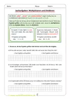Vorschau - Arbeitsblätter - Sachaufgaben üben Klasse 5 - Multiplizieren und Dividieren - Deckblatt