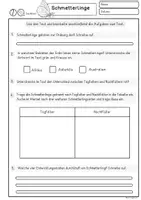 Vorschau - Stundenentwürfe - Lesetext Schmetterling, Sachtext mit Leseaufgaben Klasse 3, 4, 5, Leseverstehen - Seite 2