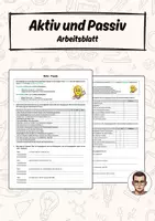 Vorschau - Arbeitsblätter - Aktiv und Passiv - Arbeitsblatt - Deckblatt