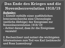 Vorschau - Stundenentwürfe - Präsentation - Novemberrevolution und Weimarer Republik - Seite 1