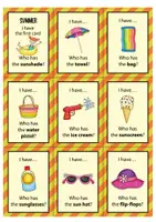 Προεπισκόπηση - Φύλλα εργασίας - Summer: I have... Who has...? Game (English) / Καλοκαίρι: Έχω... Ποιος έχει...; Παιχνίδι (Αγγλικά) - Σελίδα 2