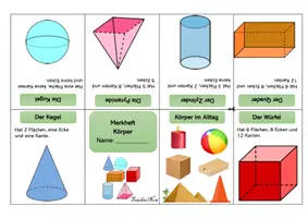 Vorschau - Merkblätter - Faltheft / Merkheft / Buddy Book - Geometrische Körper - Forscherheft (editierbar) - Seite 1