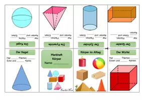 Vorschau - Merkblätter - Faltheft / Merkheft / Buddy Book - Geometrische Körper - Forscherheft (editierbar) - Seite 2